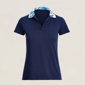 RALPH LAUREN GOLF Tailored Fit Floral-Collar Polo